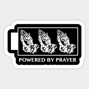 Powered by Prayer (White) | Christian Theme Sticker